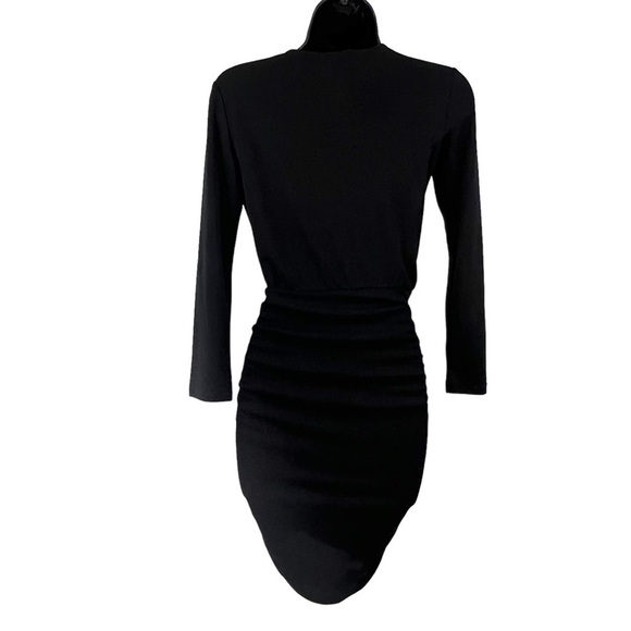 Bcbgmaxazria Dalton Zip-front Black Ruched Cocktail Mini Dress XXS - Picture 4 of 12